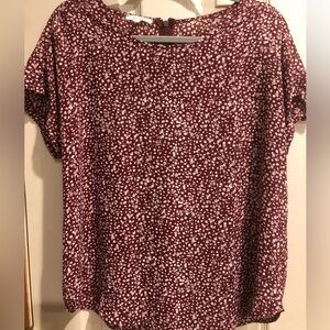 Maurices Burgundy Floral Blouse
